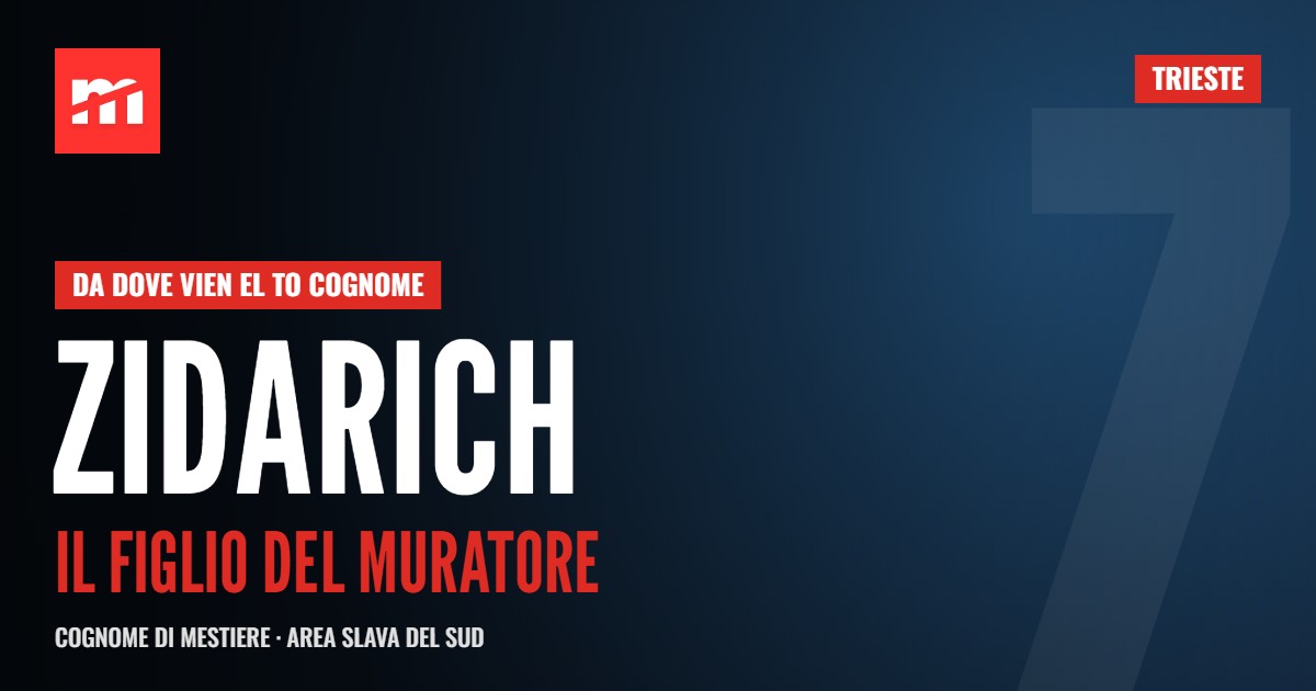 Da dove vien el to cognome: Zidarich, il figlio del muratore