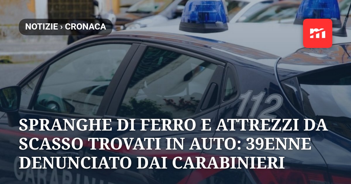 Spranghe di ferro e attrezzi da scasso trovati in auto: 39enne denunciato dai Carabinieri sulla Pontebbana