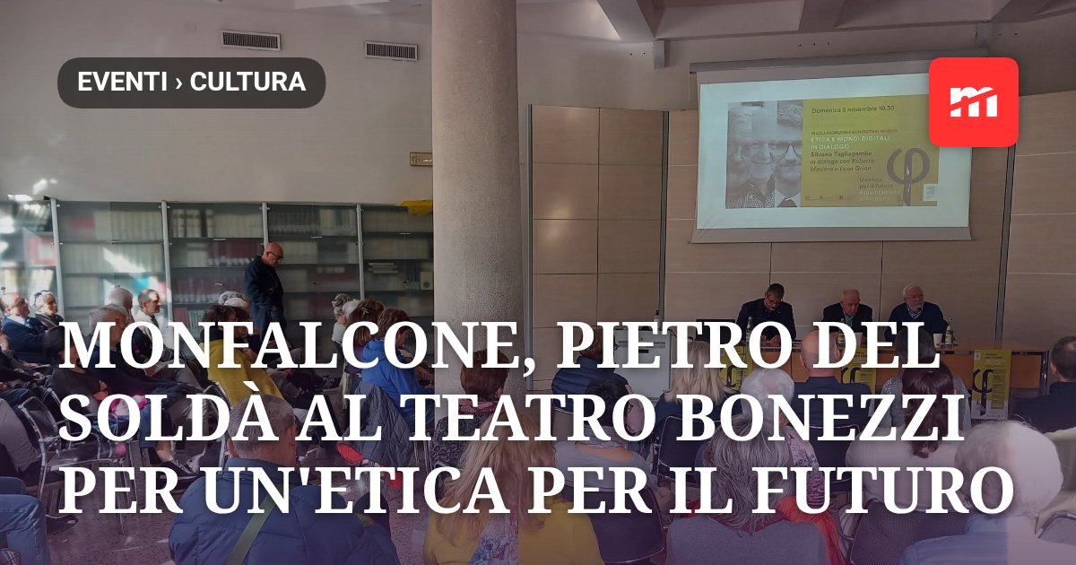 Monfalcone, Pietro Del Soldà al Teatro Bonezzi per "Un'etica per il futuro"