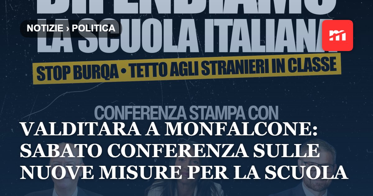 Valditara a Monfalcone: sabato conferenza sulle nuove misure per la scuola