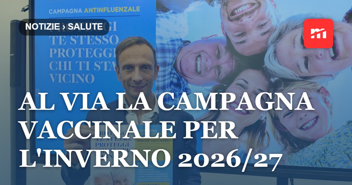 Influenza: Fedriga, al via la campagna vaccinale per l'inverno 2026/27