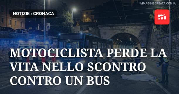 Motociclista perde la vita nello scontro contro un bus nei pressi della Galleria San Vito