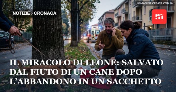 Il miracolo di Leone: salvato dal fiuto di un cane dopo l’abbandono in un sacchetto